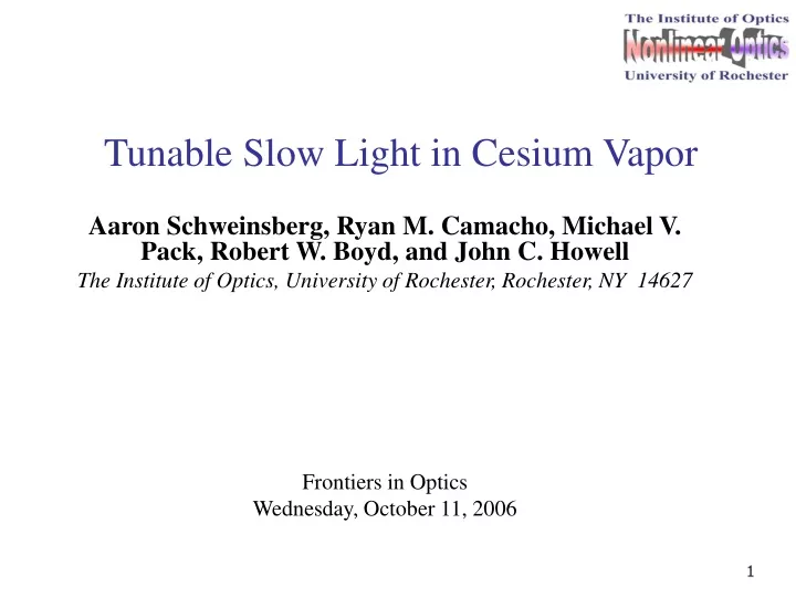 tunable slow light in cesium vapor