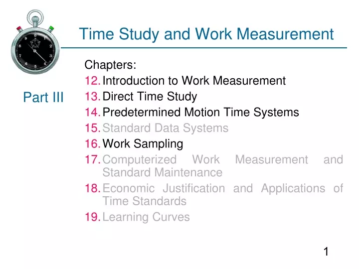 time study and work measurement