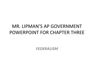 MR. LIPMAN’S AP GOVERNMENT POWERPOINT FOR CHAPTER THREE