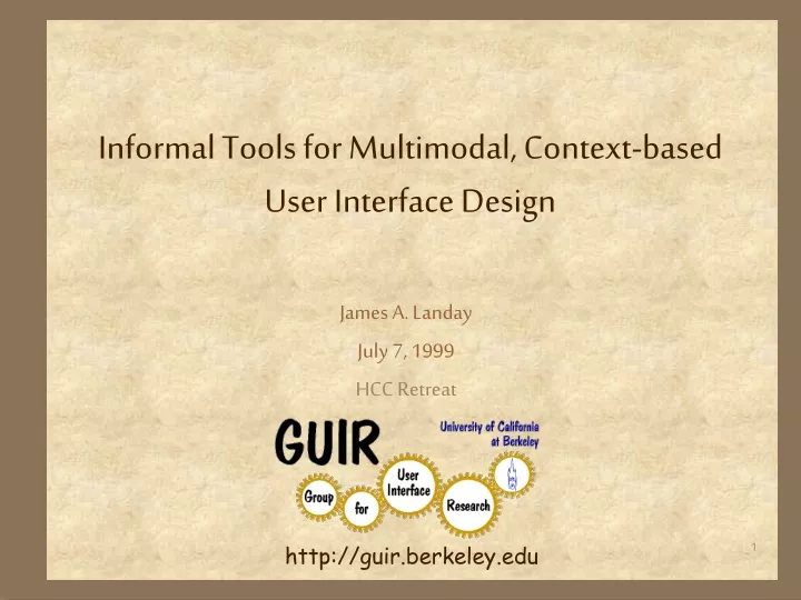 informal tools for multimodal context based user interface design