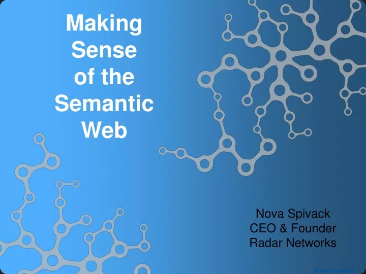 making sense of the semantic web
