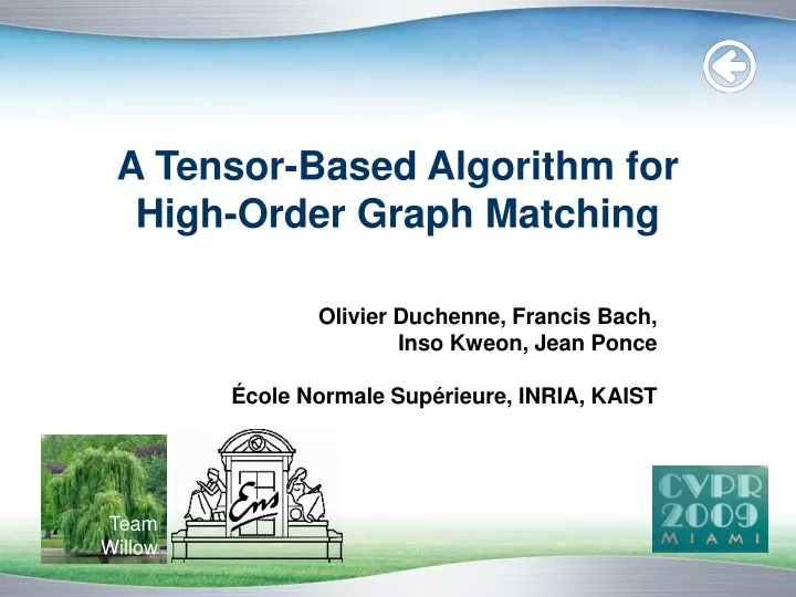 a tensor based algorithm for high order graph