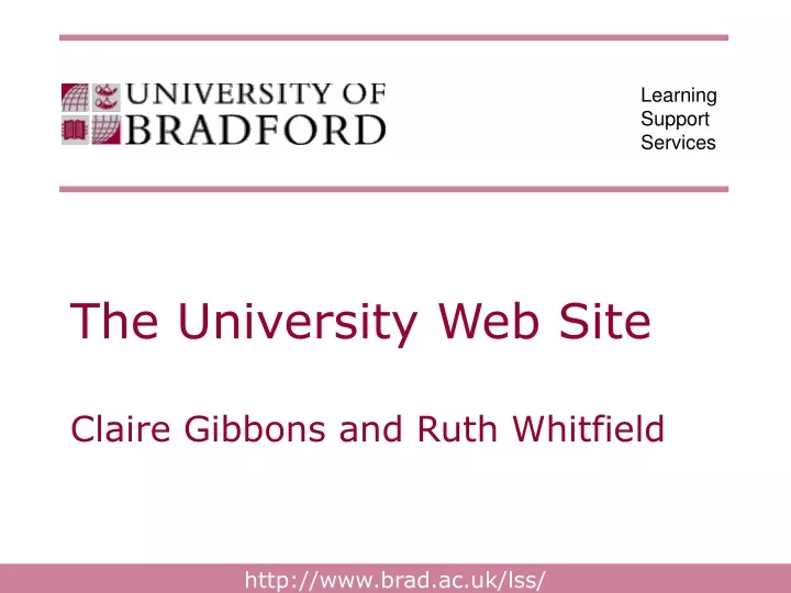 the university web site claire gibbons and ruth