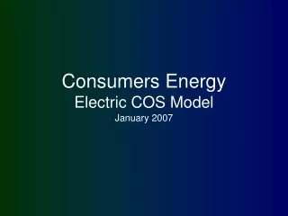 Consumers Energy Electric COS Model