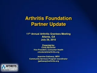 Arthritis Foundation Partner Update