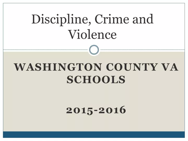 discipline crime and violence