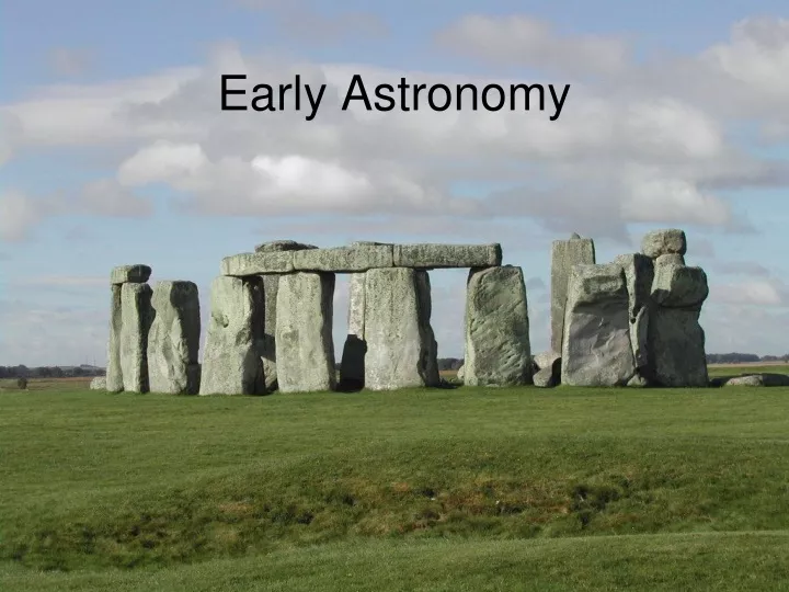 early astronomy