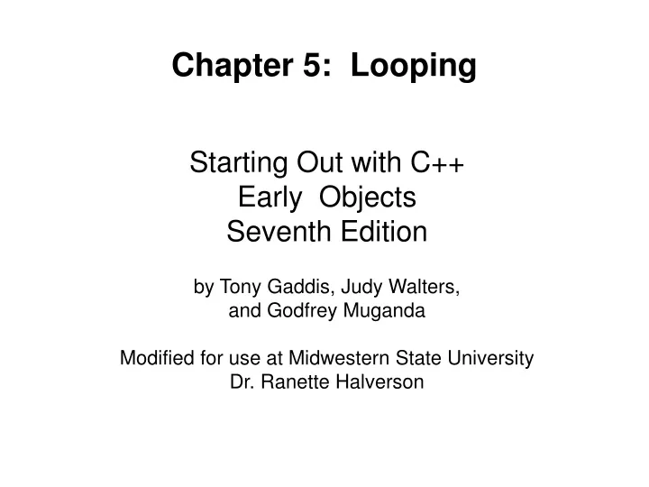 chapter 5 looping