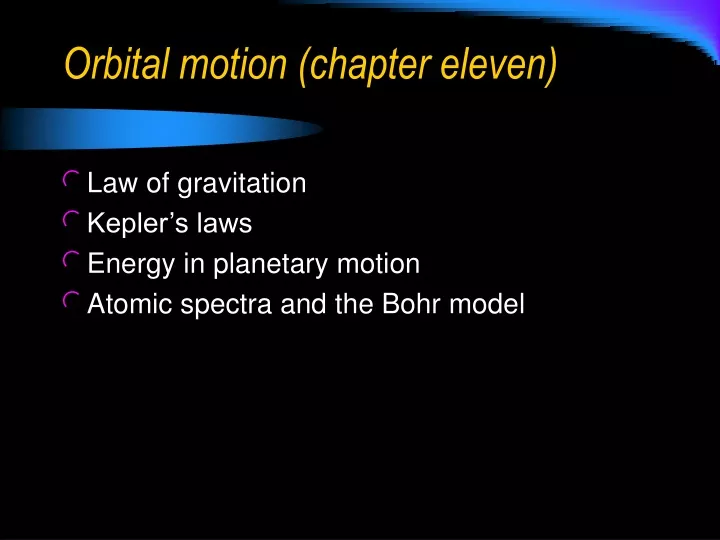 orbital motion chapter eleven