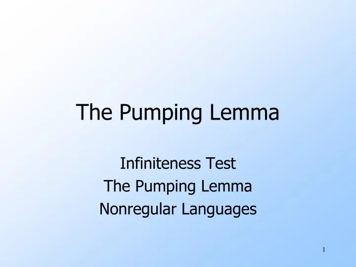 the pumping lemma