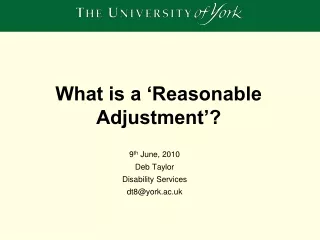 What is a ‘Reasonable Adjustment’?
