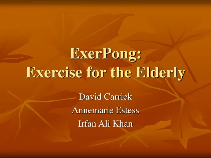exerpong exercise for the elderly