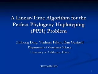A Linear-Time Algorithm for the Perfect Phylogeny Haplotyping (PPH) Problem