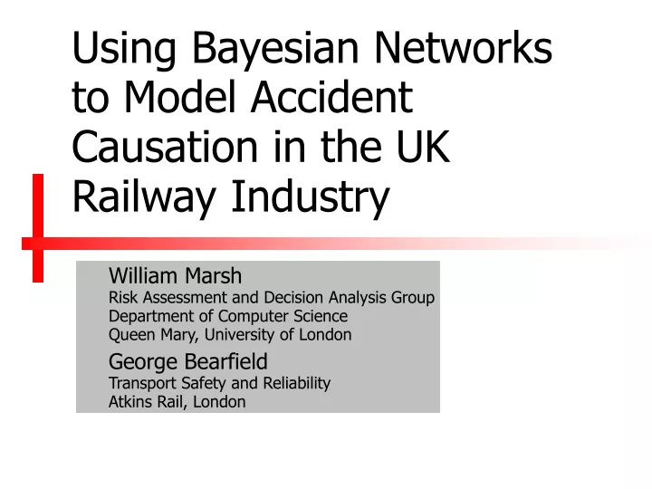 using bayesian networks to model accident