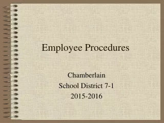 Employee Procedures