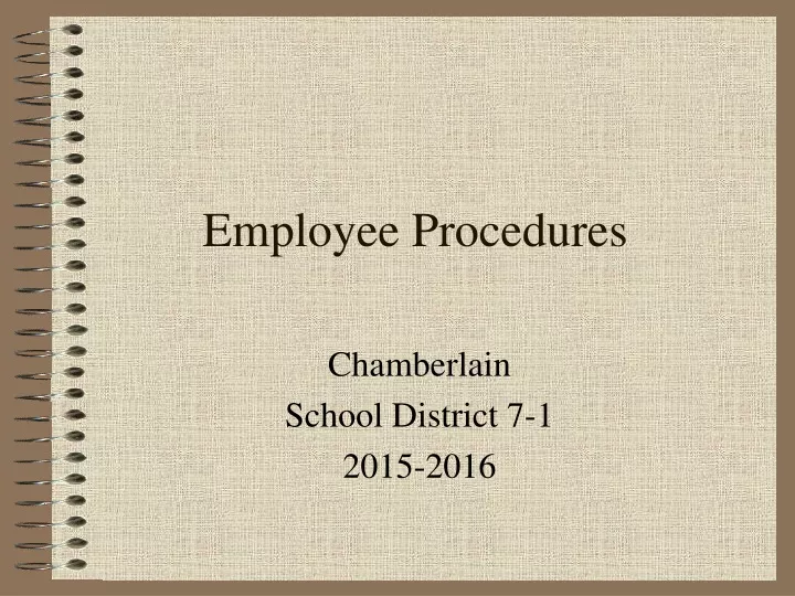 employee procedures