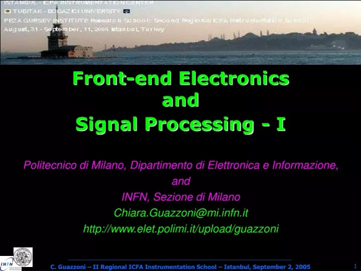 front end electronics and signal processing i