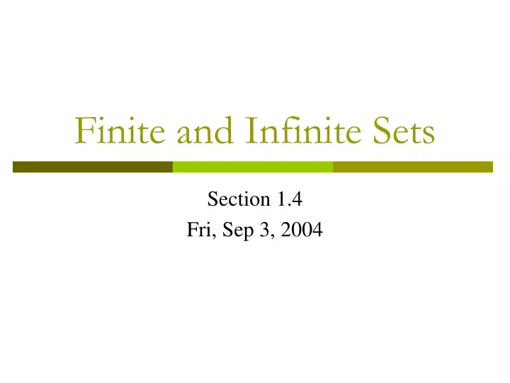 finite and infinite sets