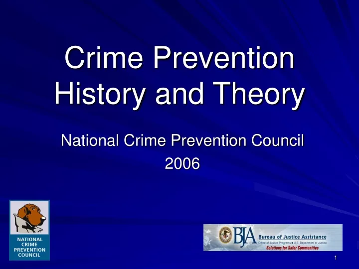crime prevention history and theory