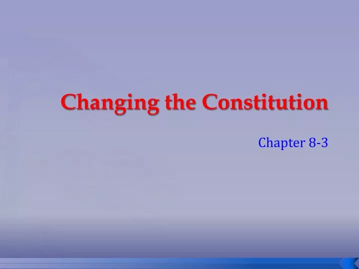 changing the constitution
