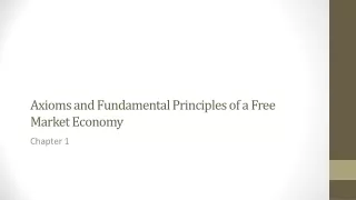 Axioms and Fundamental Principles of a Free Market Economy