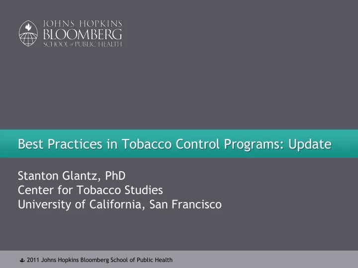 best practices in tobacco control programs update