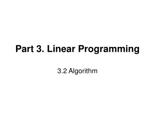 Part 3. Linear Programming