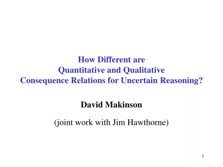 how different are quantitative and qualitative consequence relations for uncertain reasoning