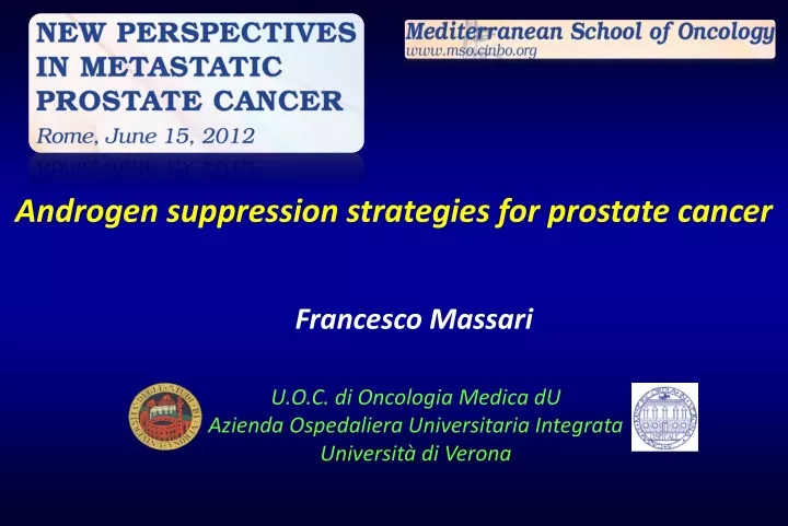 androgen suppression strategies for prostate