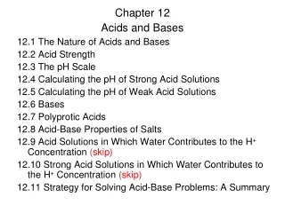 Chapter 12 Acids and Bases