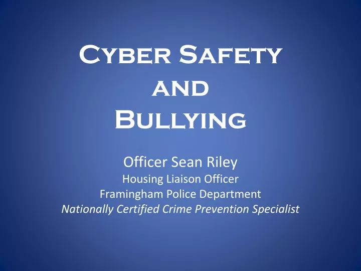 cyber safety and bullying