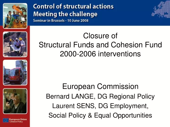 closure of structural funds and cohesion fund