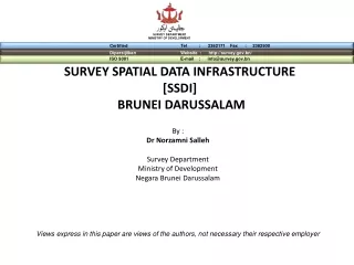 SURVEY SPATIAL DATA INFRASTRUCTURE [SSDI]  BRUNEI DARUSSALAM