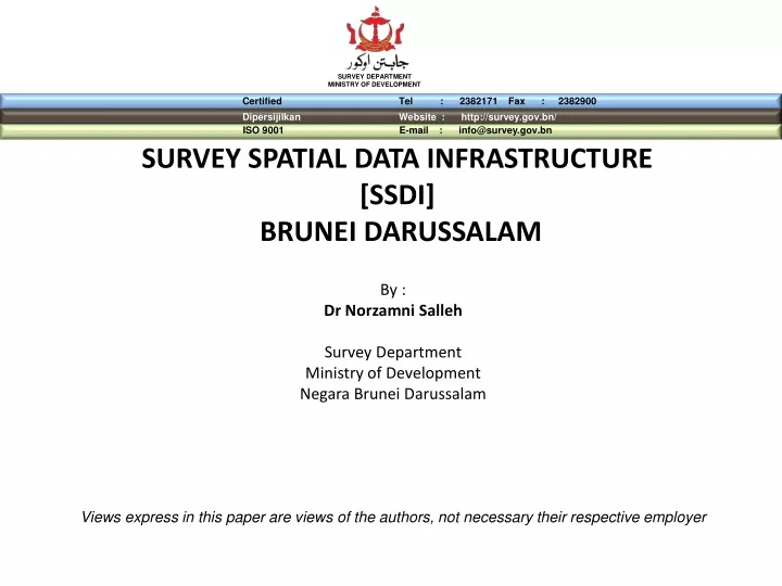 survey spatial data infrastructure ssdi brunei