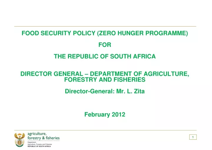 food security policy zero hunger programme