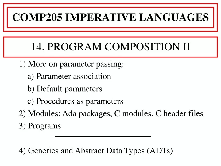 comp205 imperative languages