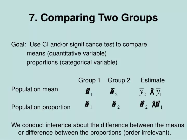 7 comparing two groups