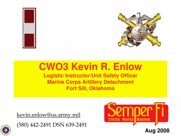 cwo3 kevin r enlow logistic instructor unit