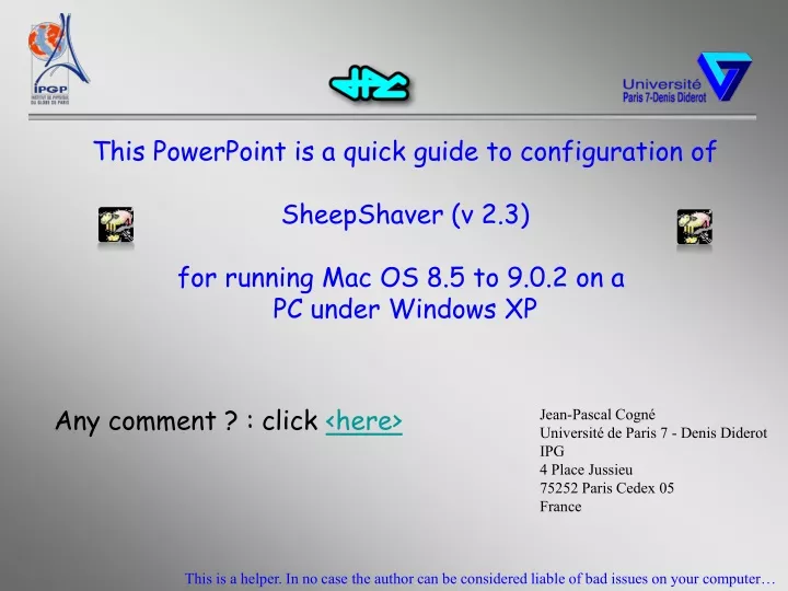 this powerpoint is a quick guide to configuration