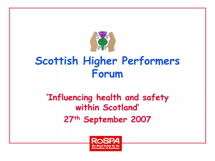 scottish higher performers forum