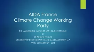 AIDA France Climate Change Working Party
