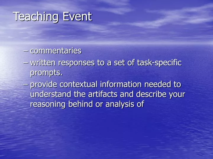 teaching event