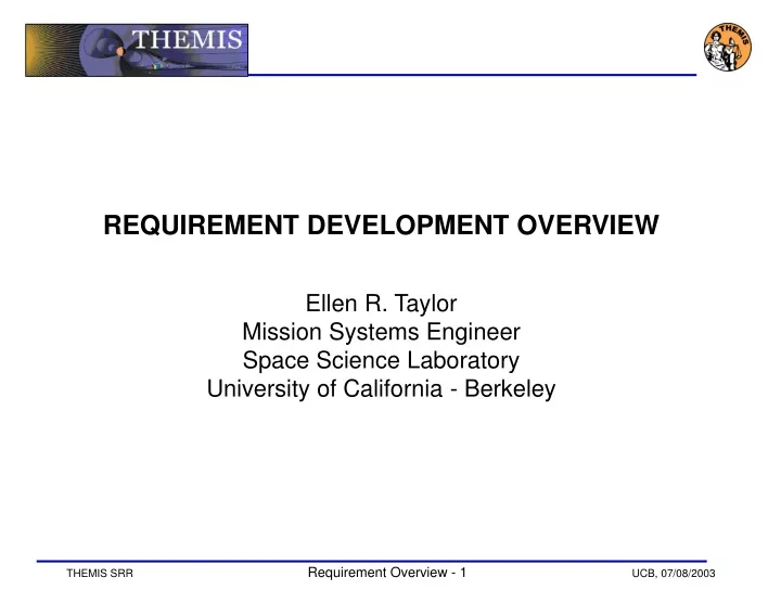 requirement development overview ellen r taylor
