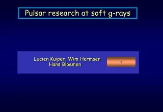 Pulsar research at soft  g -rays