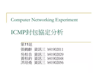 Computer Networking Experiment ICMP 封包協定分析