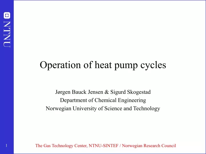 operation of heat pump cycles