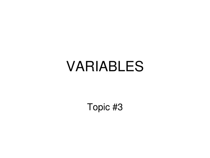 variables