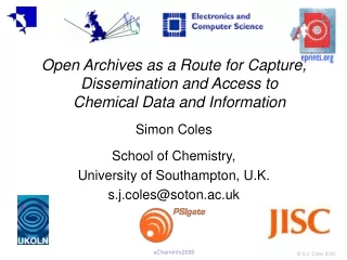 Open Archives as a Route for Capture, Dissemination and Access to Chemical Data and Information