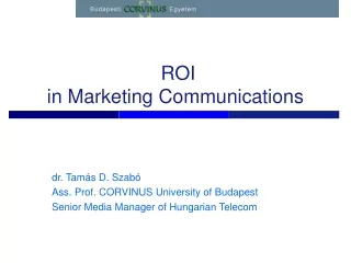 ROI  in Marketing Communications