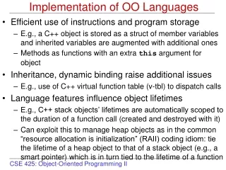 Implementation of OO Languages
